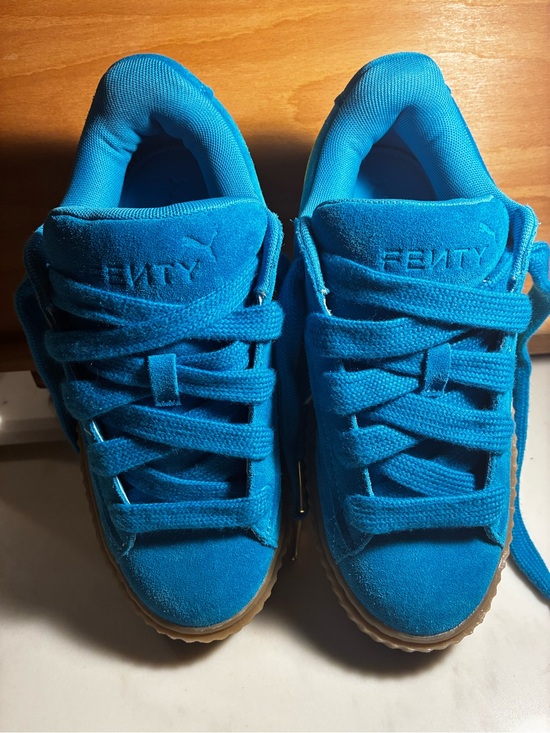 Puma Fenty Shoes - FENTY Women's Bright Blue Suede Platform Sneakers
